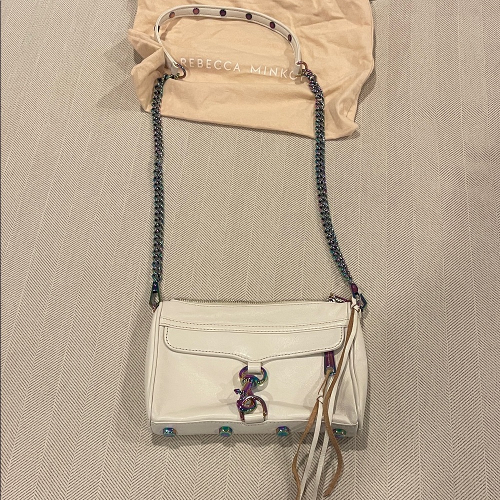 Rebecca Minkoff Cream Crossbody Bag with Chain Strap